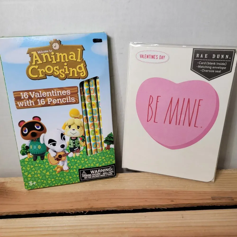 Set of 2 Valentines: Rae Dunn & Animal Crossing - NEW